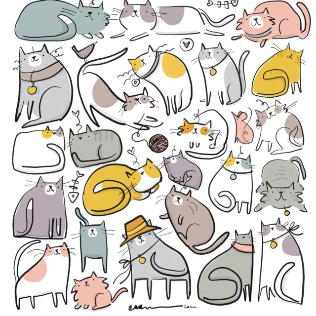 Drawing Cats and Dogs: Funny Animal Illustrations by Elizabeth Anderson