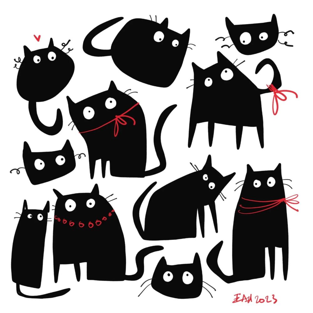 Elizabeth Anderson cute cat  illustrations digital art animals doodles