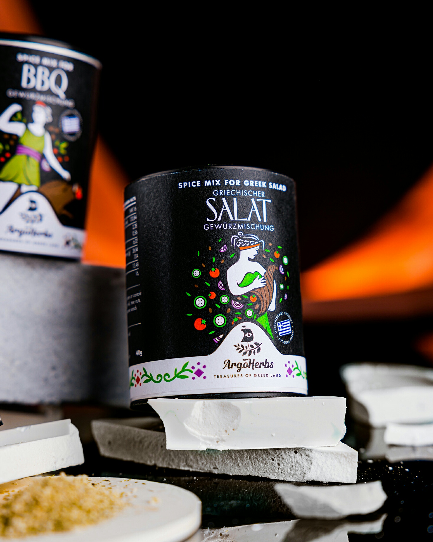 spices herbs packaging design illustration greek mythology graphic design