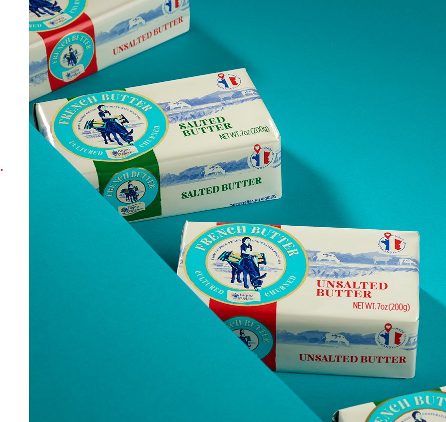 packaging design with illustration butter label dairy brand