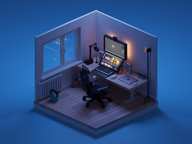 Lovely Isometric 3D Interiors by Illustration Artist Mohamed Chahin