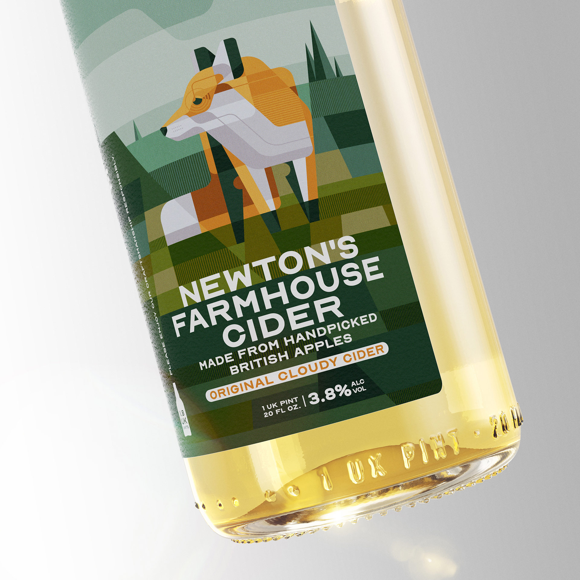 cider brand bottle label design packaging illustration animals fox