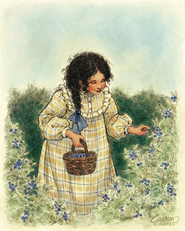 lauren bultman illustration artist digital art traditional art nature vintage garden girl nature summer