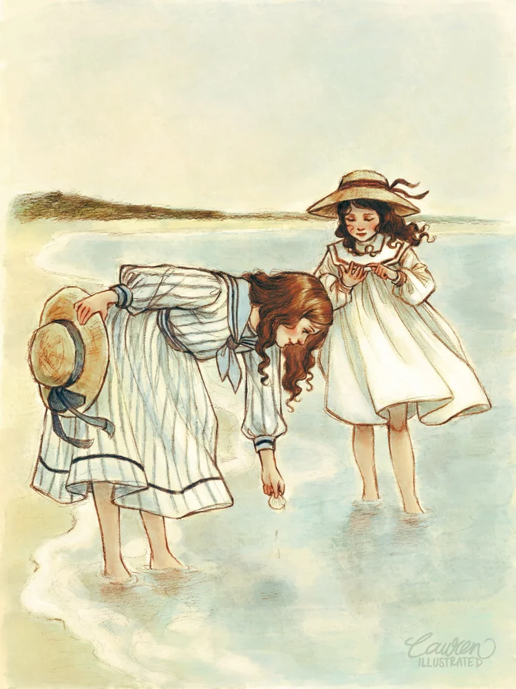 lauren bultman illustration artist digital art traditional art nature vintage sea summer girls children holiday