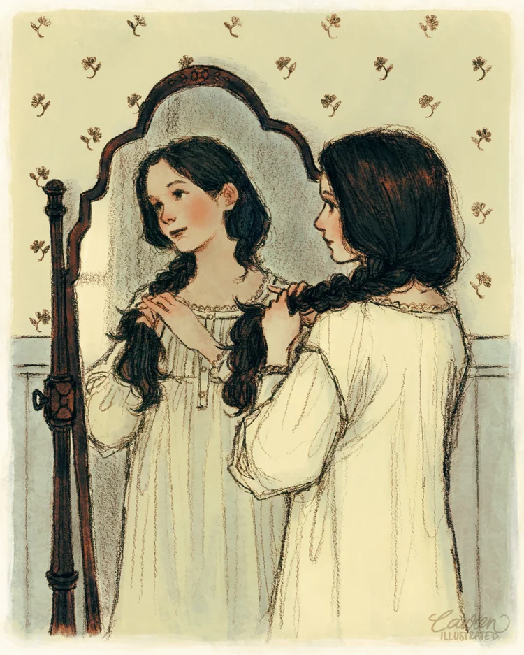 lauren bultman illustration artist digital art traditional art nature vintage woman girl
