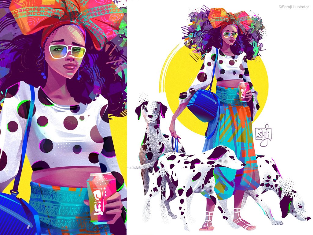 samji illustrator people illustrations digital illustration art dogs