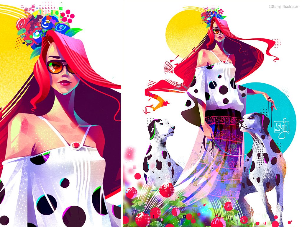 samji illustrator people illustrations digital illustration art dogs