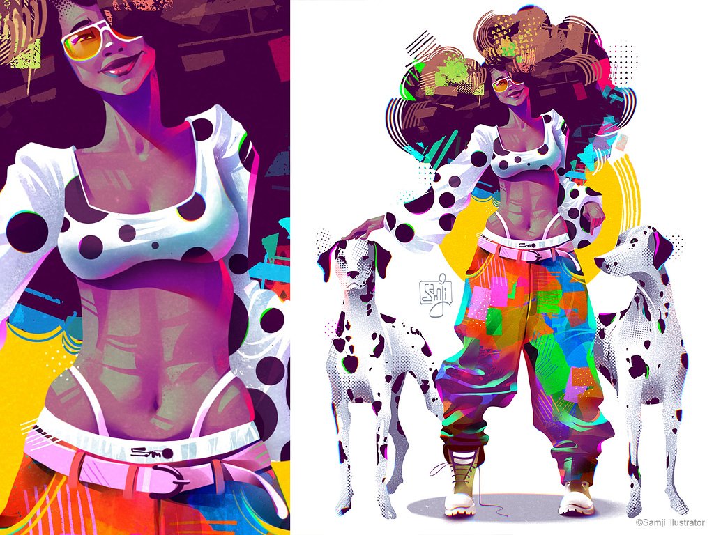 samji illustrator people illustrations digital illustration art dogs