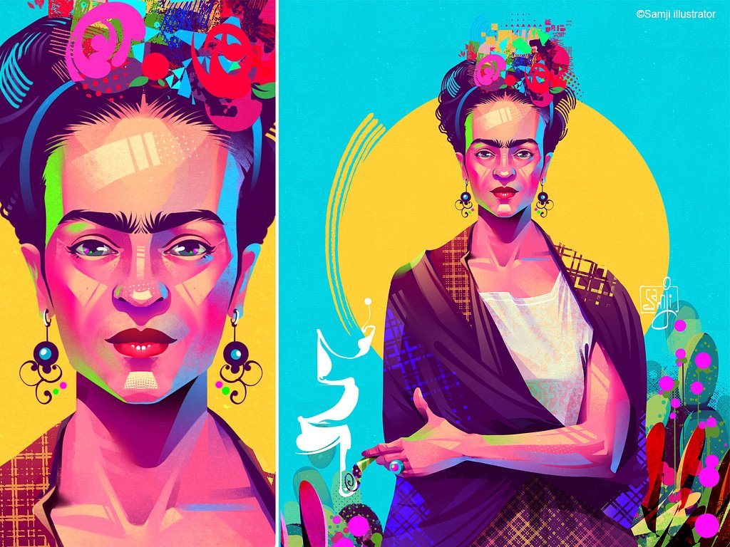 samji illustrator people illustrations digital illustration art frida kahlo