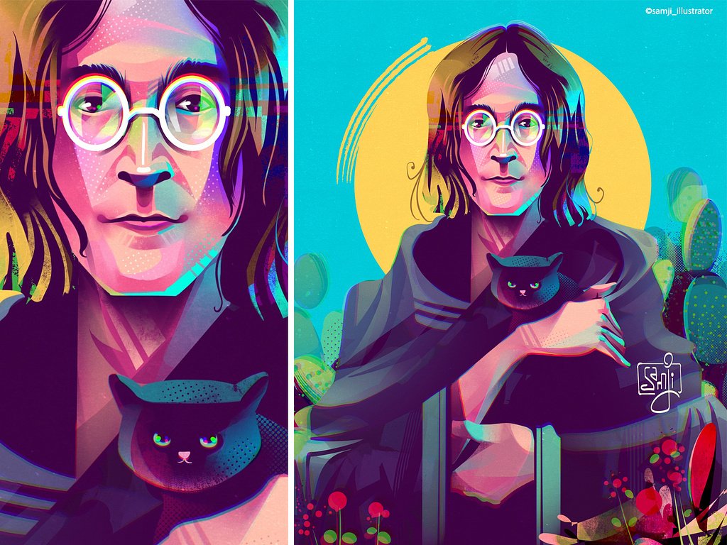 samji illustrator people illustrations digital illustration art john lennon