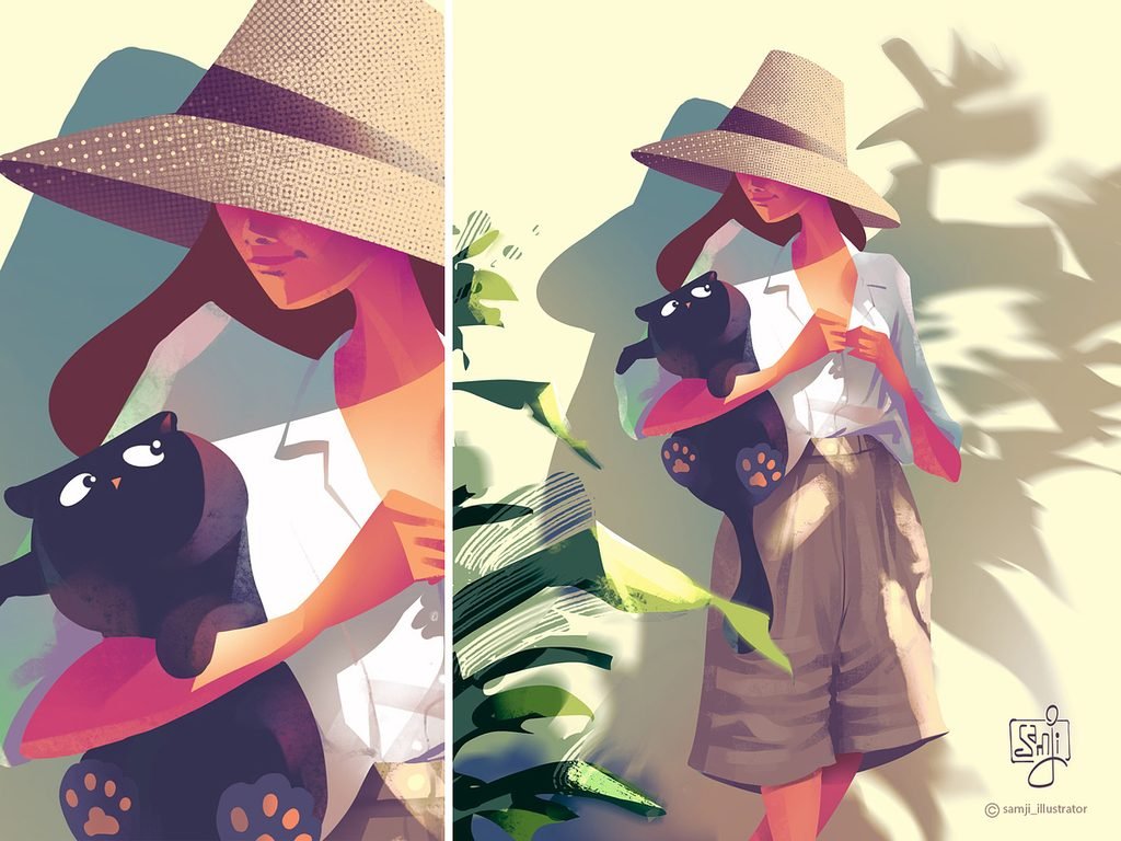 samji illustrator people illustrations digital illustration art cat